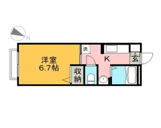 グランメールF【1階】の間取り