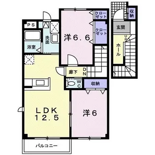 アルディA【2階】の間取り