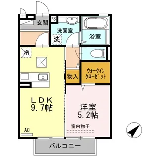 ボヌールサイ B棟【1階】の間取り