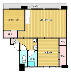 みどりコーポラス国府【2階】の間取り
