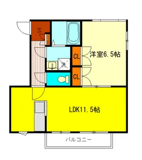ラ・シャンス国立【2階】の間取り