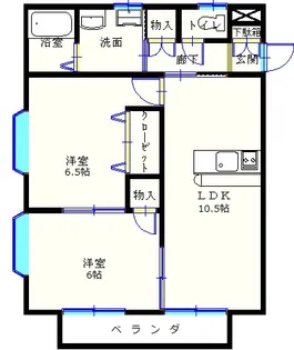 ハイツ清原台【1階】の間取り
