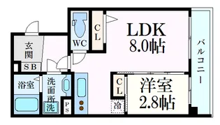 RASSURE舟入【2階】の間取り