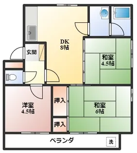 伏田第2ハイツ【1階】の間取り