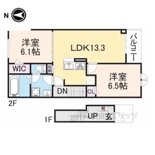 ウッドヴィレッジ甲南WEST【2階】の間取り