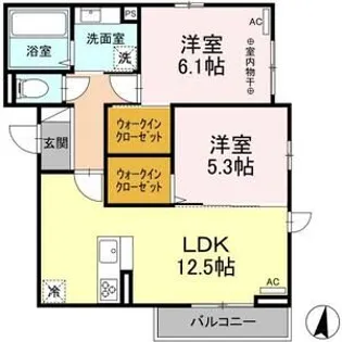 ディアコート上杉【3階】の間取り