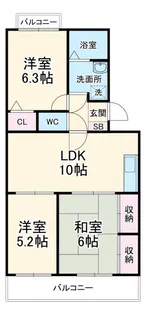 コーポ田造【3階】の間取り