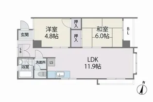 リバース平和【3階】の間取り