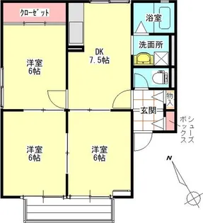 ハイツ花菱II【1階】の間取り