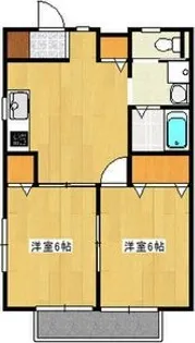ハイツリバーサイド【2階】の間取り