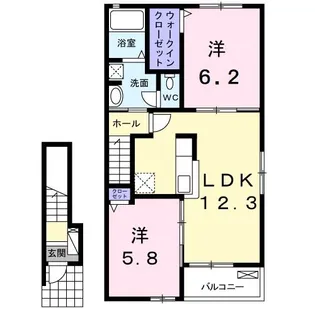 オリーブB【2階】の間取り