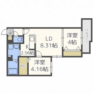 ボア ソルテN22【2階】の間取り