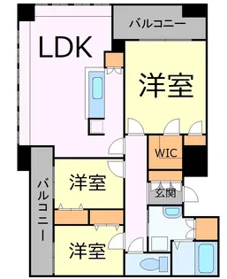 ラフィネタワー札幌南3条【7階】の間取り