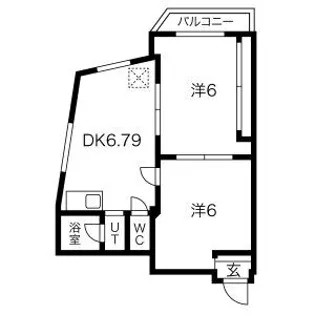 パールハイツくれない【4階】の間取り