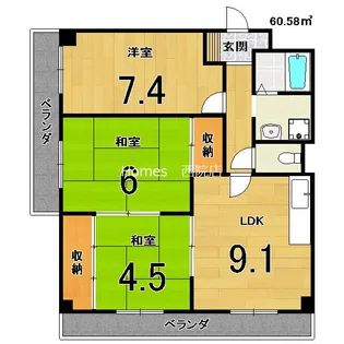 レジデンスオークラ【3階】の間取り