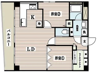 第22宮庭マンション【9階】の間取り