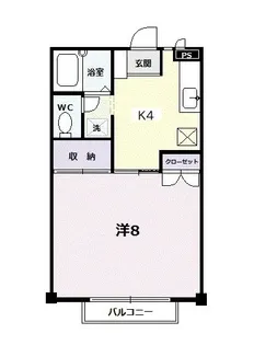 レーベンハイツB【1階】の間取り