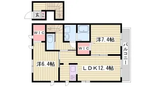 シャーメゾン宝殿A棟【2階】の間取り