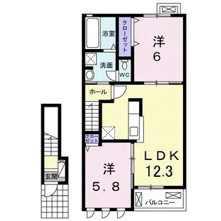 ヴィレッジ滝I【2階】の間取り
