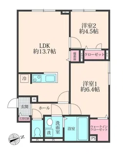 ジャルダンヴェール武蔵野【3階】の間取り