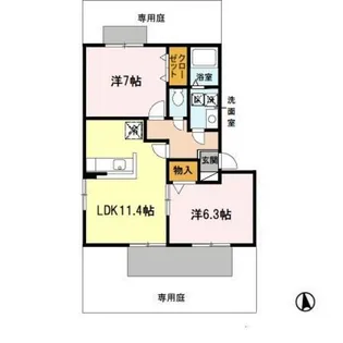 リビングタウン狭山池D【1階】の間取り