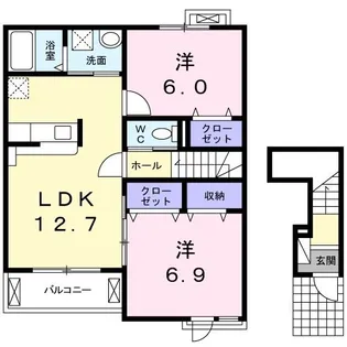ヴァンソワール【2階】の間取り