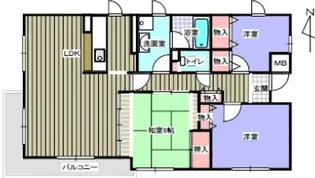 京都府福知山市字内記内記一丁目【マンション】の間取り