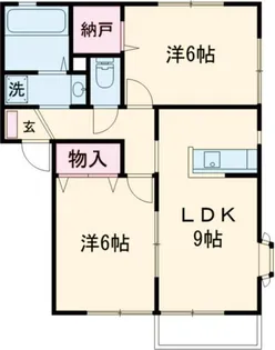 ハイツ・シャルムD【2階】の間取り