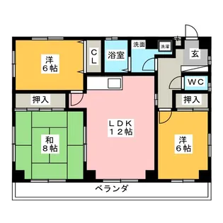 マーベラス栄和 B棟(南)【4階】の間取り