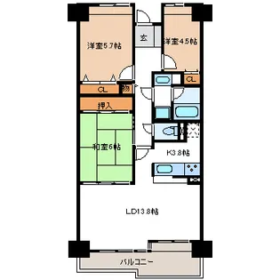 シャルマンコーポ土浦【7階】の間取り