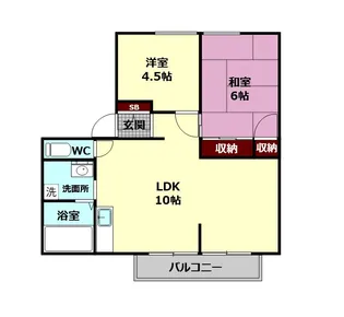 フローラ東坂【2階】の間取り