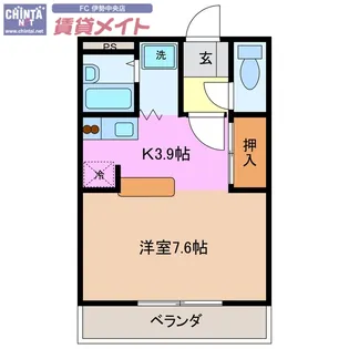 アルバローザA棟【2階】の間取り