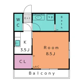 ルートワン矢作【2階】の間取り