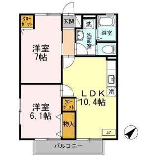 大阪府寝屋川市葛原2【アパート】の間取り