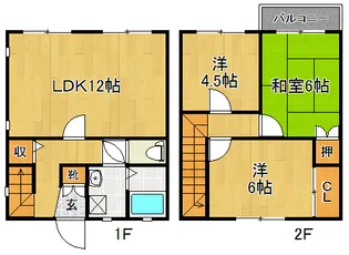 福岡県久留米市荘島町【一戸建】の間取り