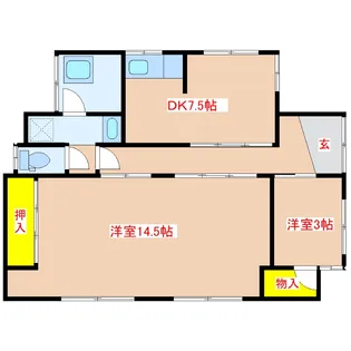 伊佐市大口原田貸家【1階】の間取り
