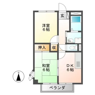 メゾンサンシャイン【2階】の間取り