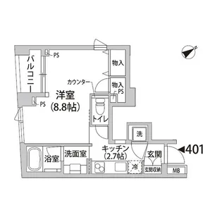 コニファー二子玉川【4階】の間取り