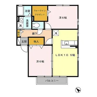 ウィルモア鶴 A【2階】の間取り