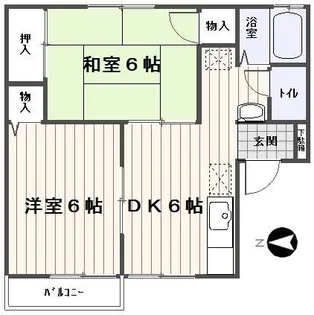 2DKの間取り画像