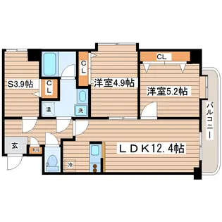 ディユ・ラフィーネ【1階】の間取り