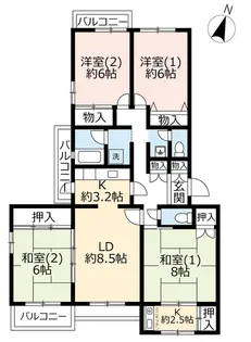 UR高槻・阿武山五番街【1階】の間取り