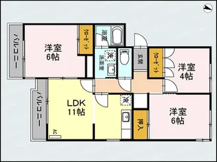ニューハイツ幸【2階】の間取り