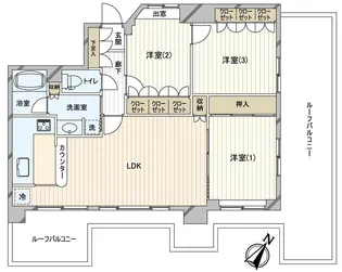 ルイシャトレ千葉【7階】の間取り
