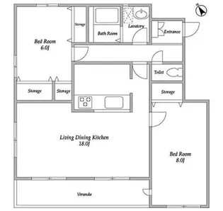 カーム・ヴィラα【1階】の間取り