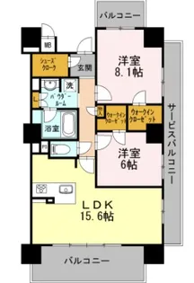ロイヤルパークスERささしま SOUTH【9階】の間取り