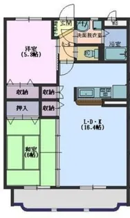 グランデルB【3階】の間取り