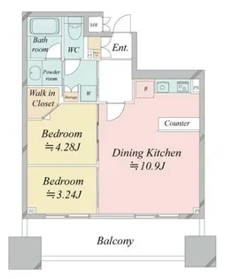 市ヶ谷スクエアレジデンス【11階】の間取り