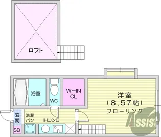 フリーダムヒル中野栄B棟【2階】の間取り