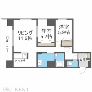 グラン札幌【2階】の間取り